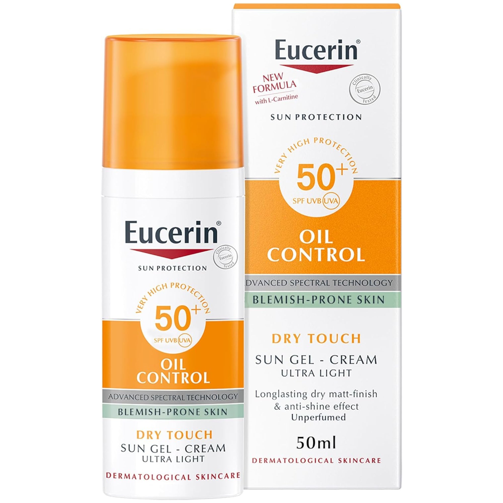 Eucerin Face Sunscreen Oil Control Gel-Cream Dry Touch, High UVA/UVB Protection, SPF 50+, Light Texture