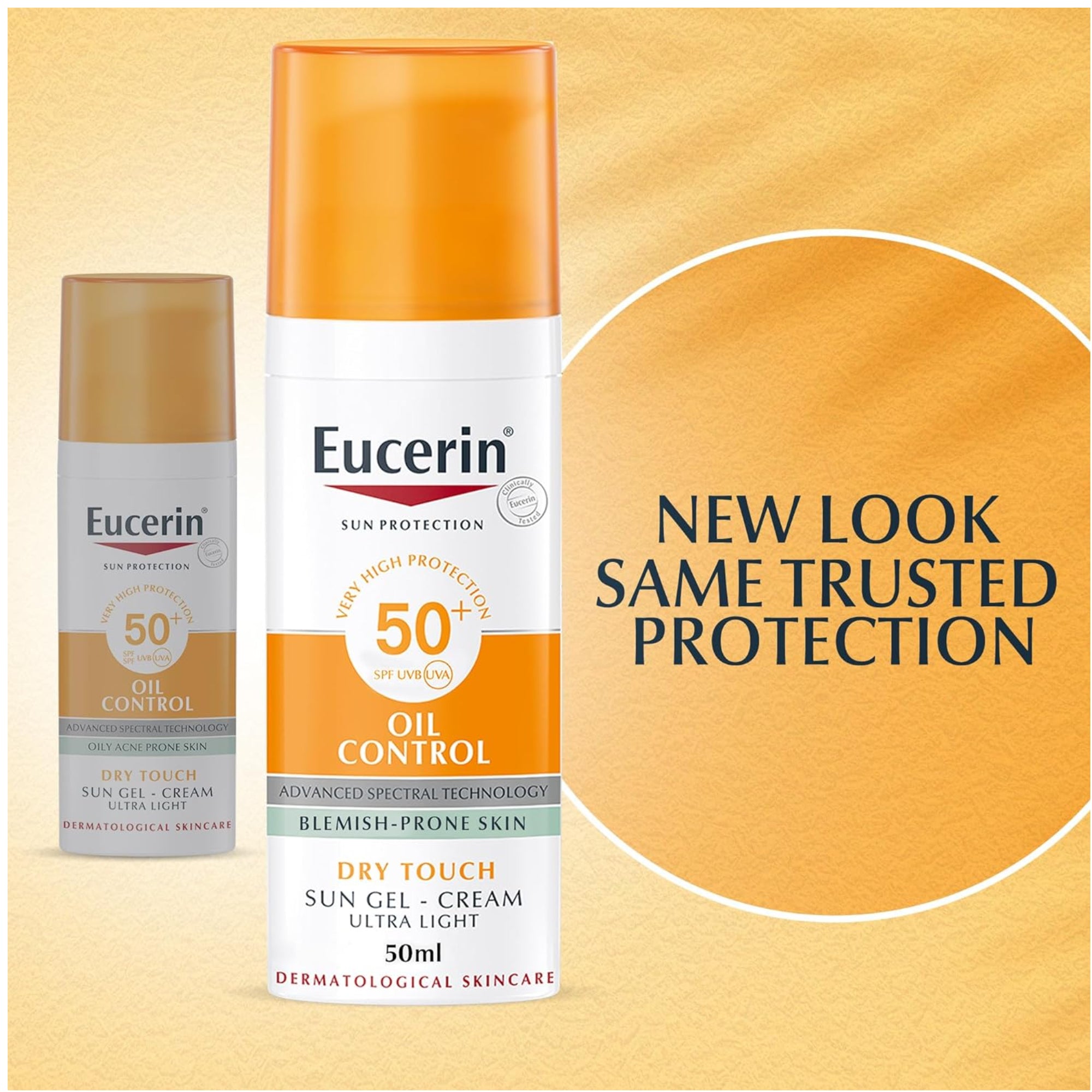 Eucerin Face Sunscreen Oil Control Gel-Cream Dry Touch, High UVA/UVB Protection, SPF 50+, Light Texture