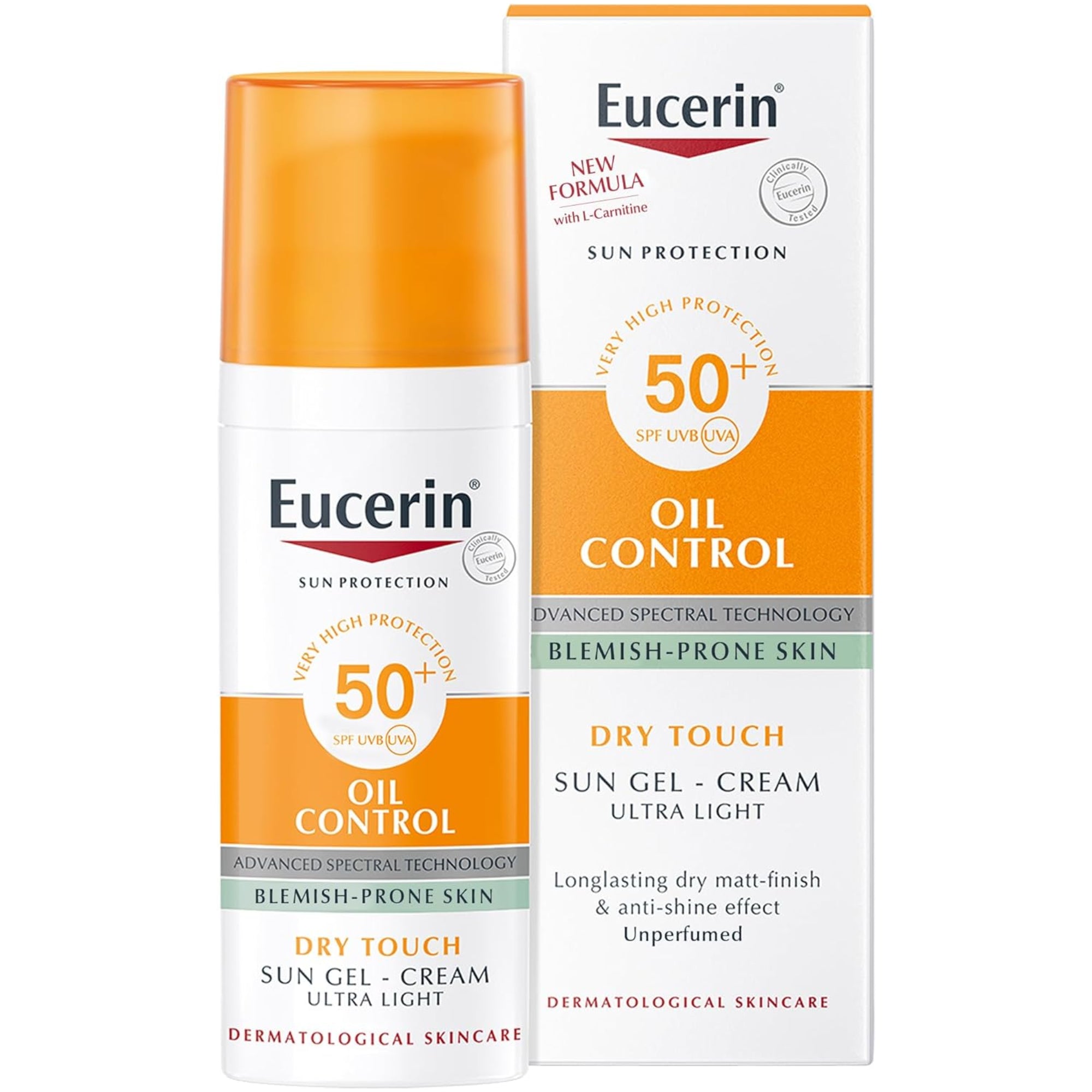 Eucerin Face Sunscreen Oil Control Gel-Cream Dry Touch, High UVA/UVB Protection, SPF 50+, Light Texture