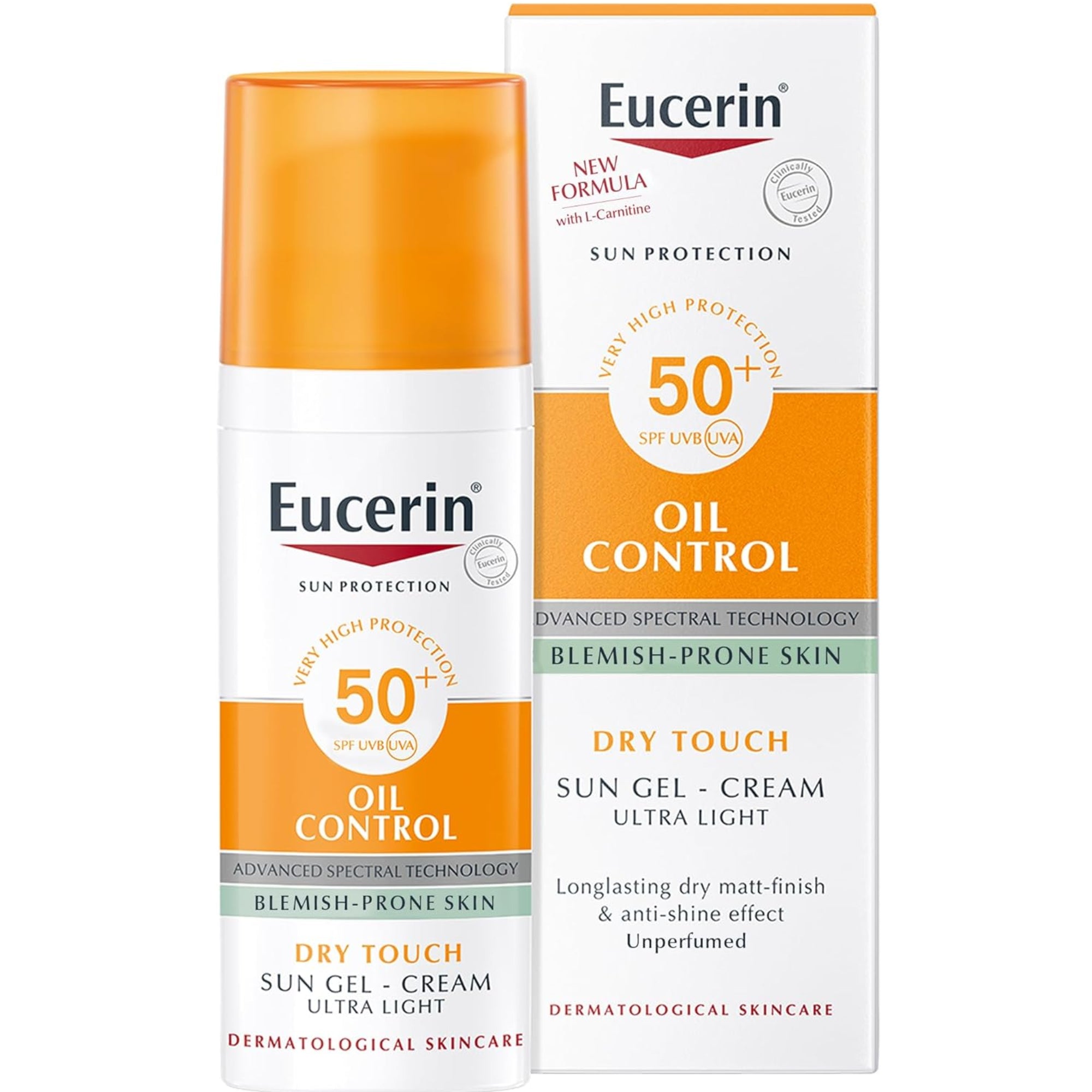 Eucerin Face Sunscreen Oil Control Gel-Cream Dry Touch, High UVA/UVB Protection, SPF 50+, Light Texture