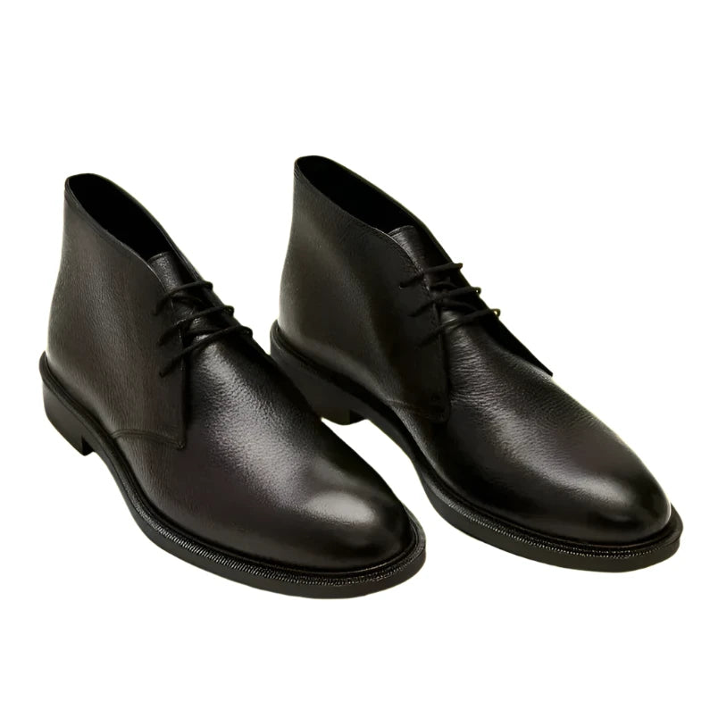 Massimo Dutti Formal Black Leather Chukka Boots