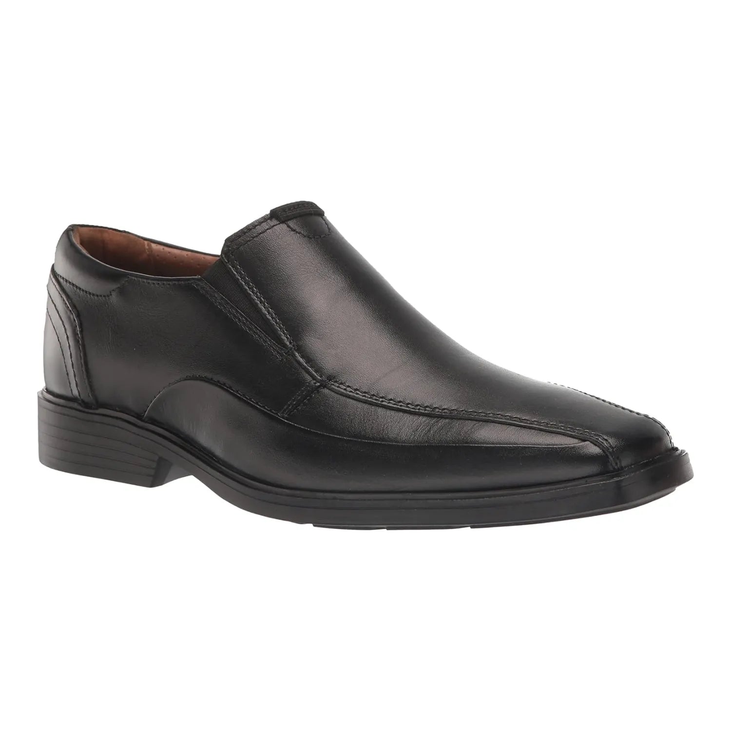 Clarks Men's Black Pure Leather Slip-On Shoes - Easy Wear Slip-Ons