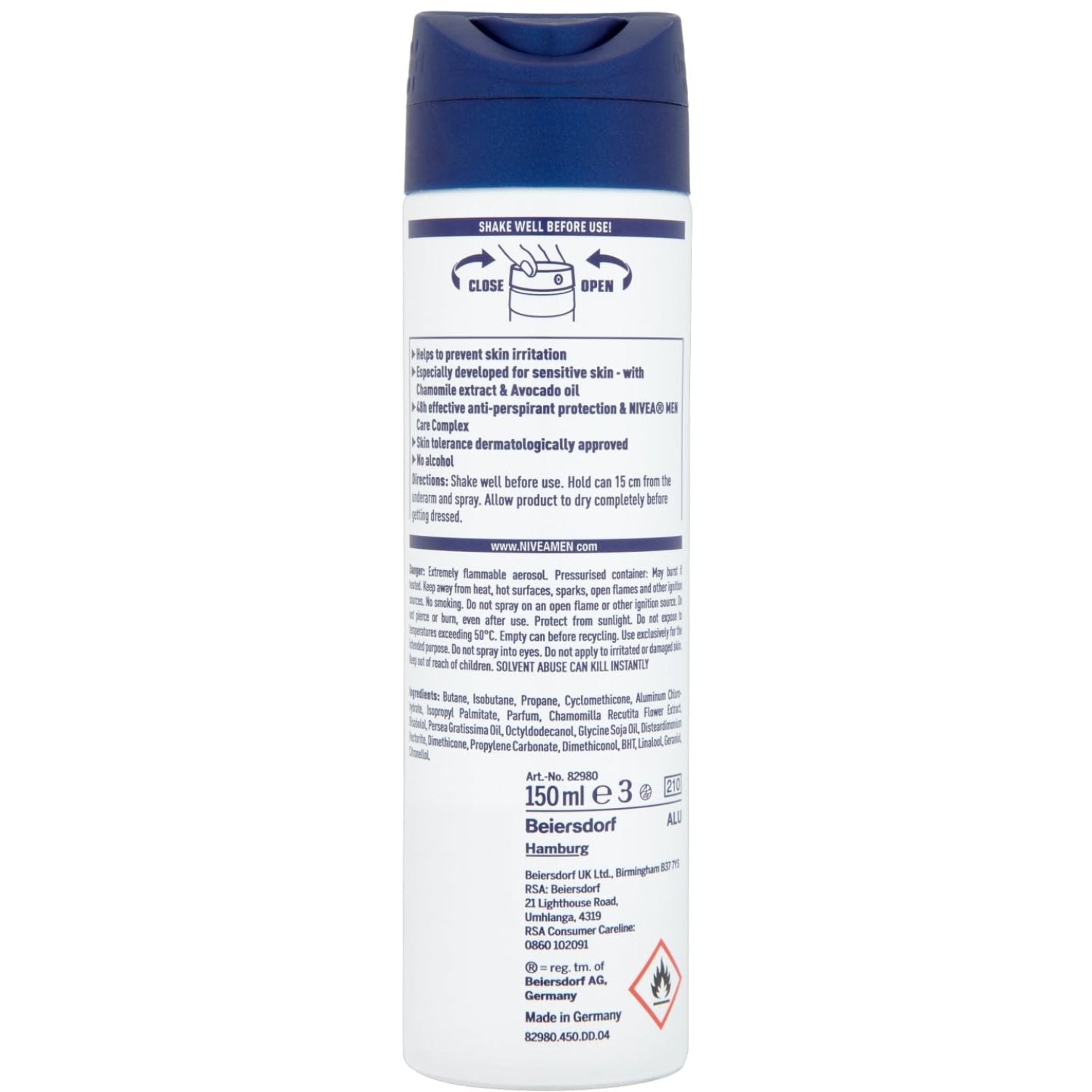 NIVEA MEN Anti-Perspirant Deodorant Spray Sensitive Protect (150ml)