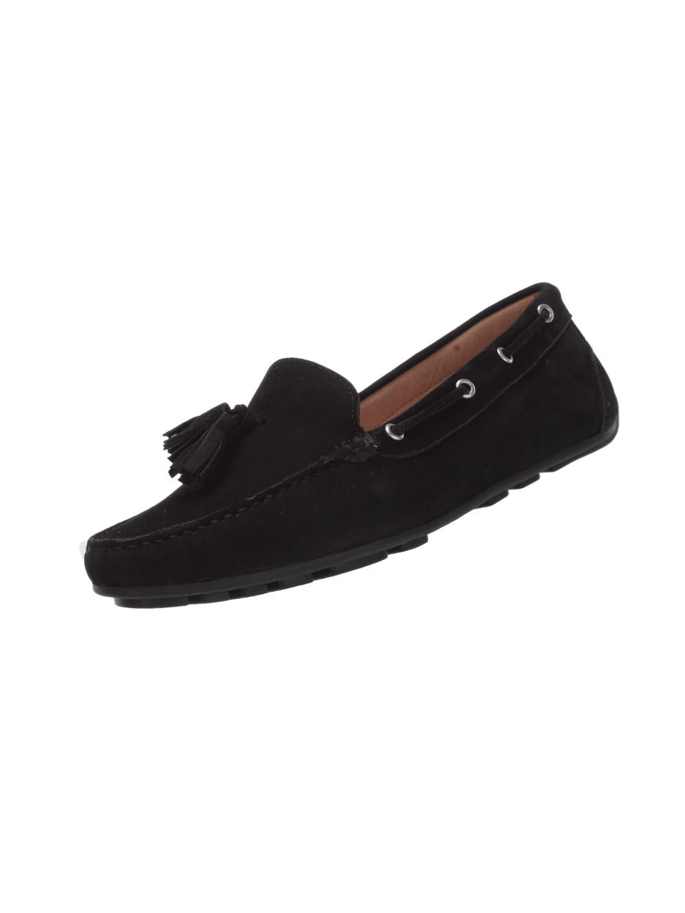 Size: 43 - Driver Club USA Women's Leather Made in Brazil Tassle Driving Loafer, Black Nubuck