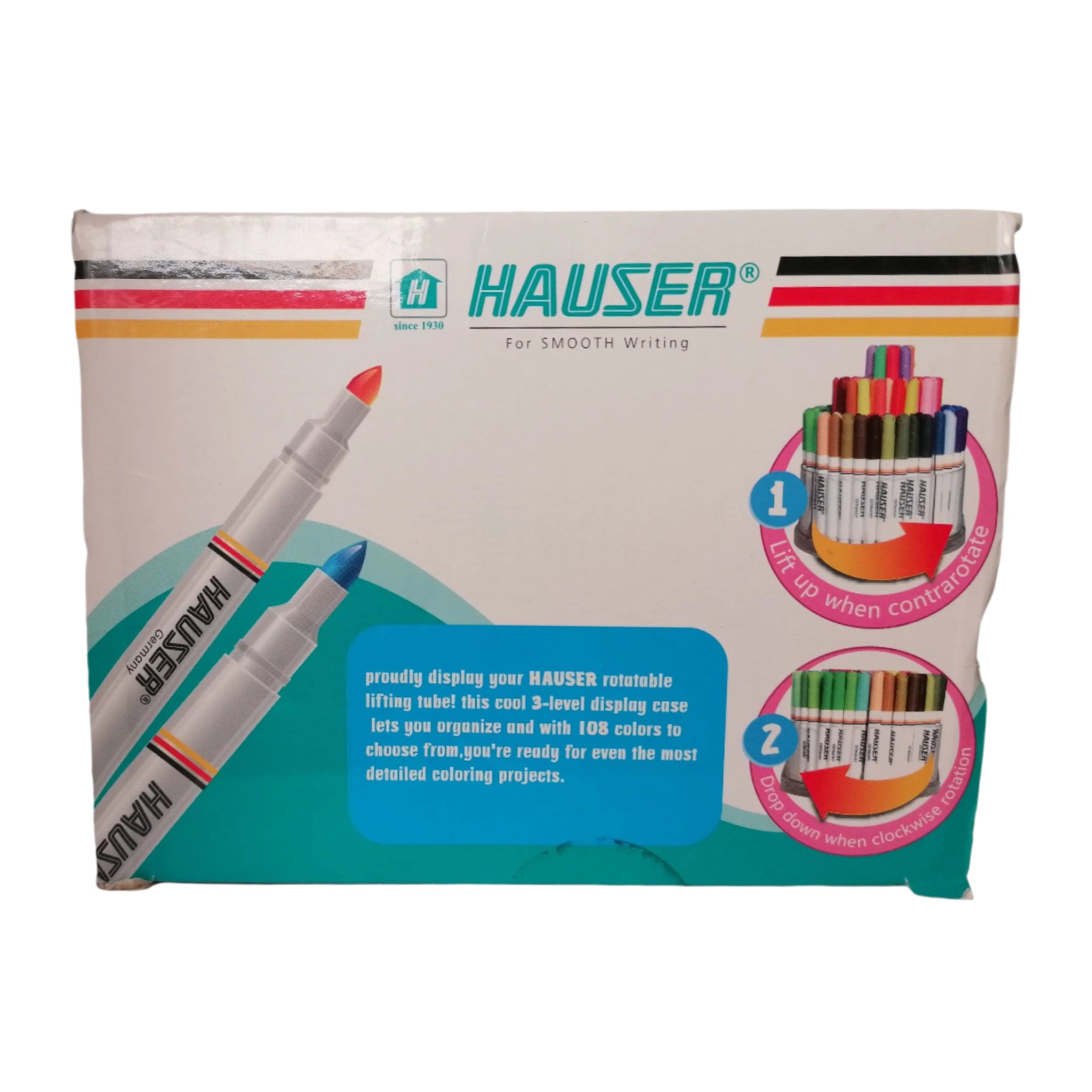 Hauser 108 Pcs Washable Markers 8 Hi-lighter + 100 Markers