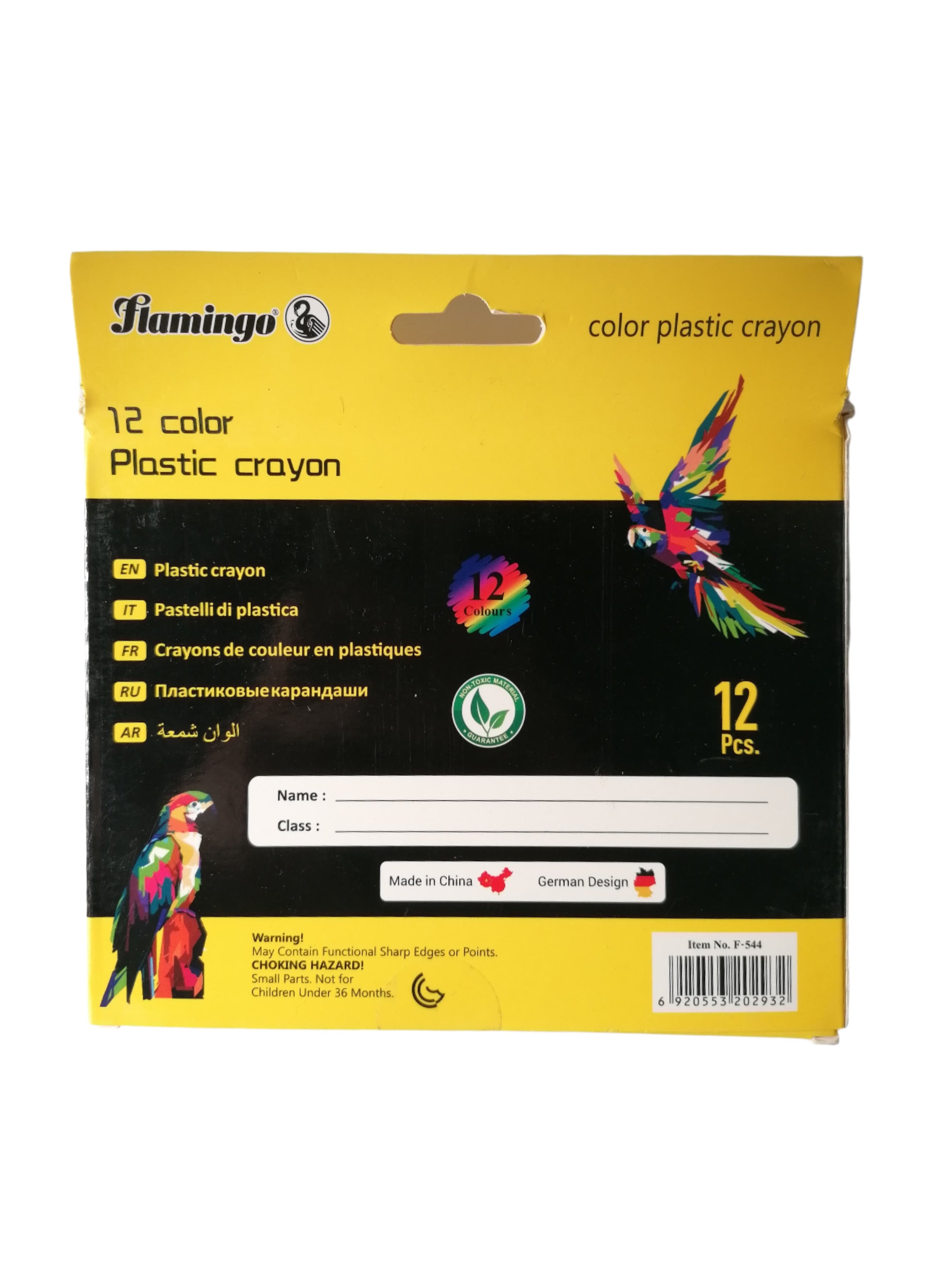 flamingo F-544 12 pcs Plastic Crayons