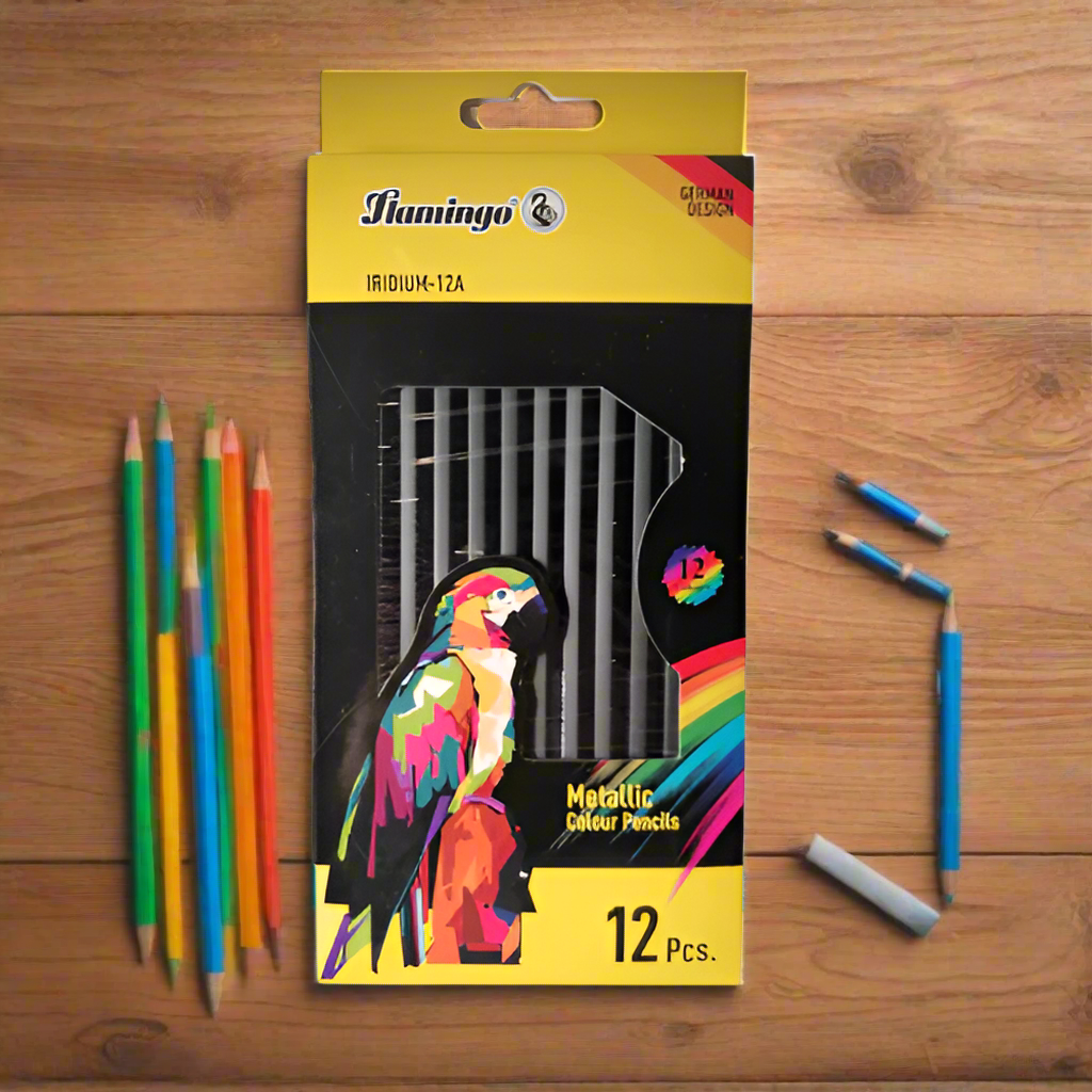 Flamingo 12 Pcs Metallic Color Pencils