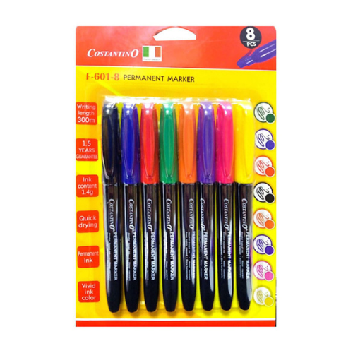 Costantino 8-Piece Permanent Marker, Multicolour