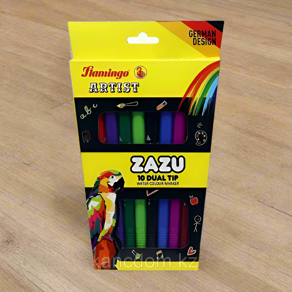 Flamingo Artist Zazu 10 Dual Tip Water Colour Marker, Multicolour