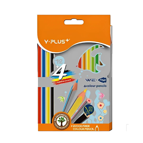 Y-PLUS Colouring Pencils 12's + 4 We Fish