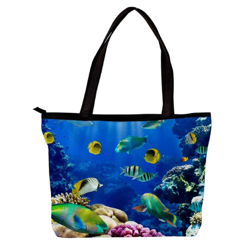 Colorful Beach Bag for Women, Large Waterproof Bag, Swimming Pool Bag with Zipper and Pockets for Travel, Vacation, Gym