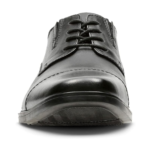 Clarks Men’s Tilden Cap Oxford Shoes | Black Leather Formal Dress Shoes