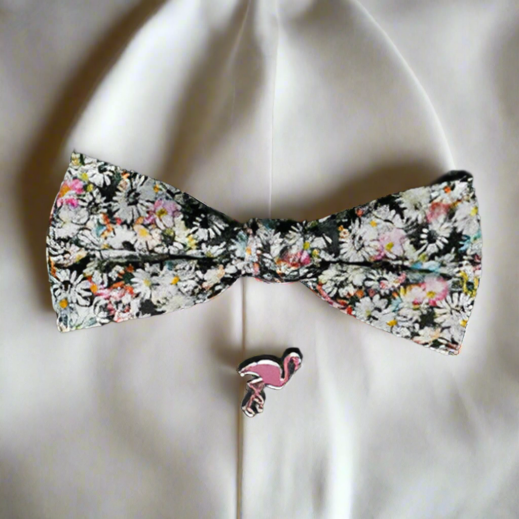 KENJI BOW TIE+PIN SET FLORAL DESIGN