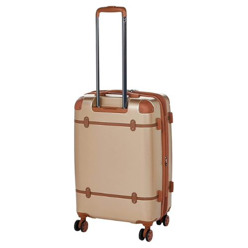 Pierre Cardin Classic Luggage Lightweight Suitcase for travel, TSA Approved, ANTI Theft Double Zipper Lock (Set of 3, Champagne)