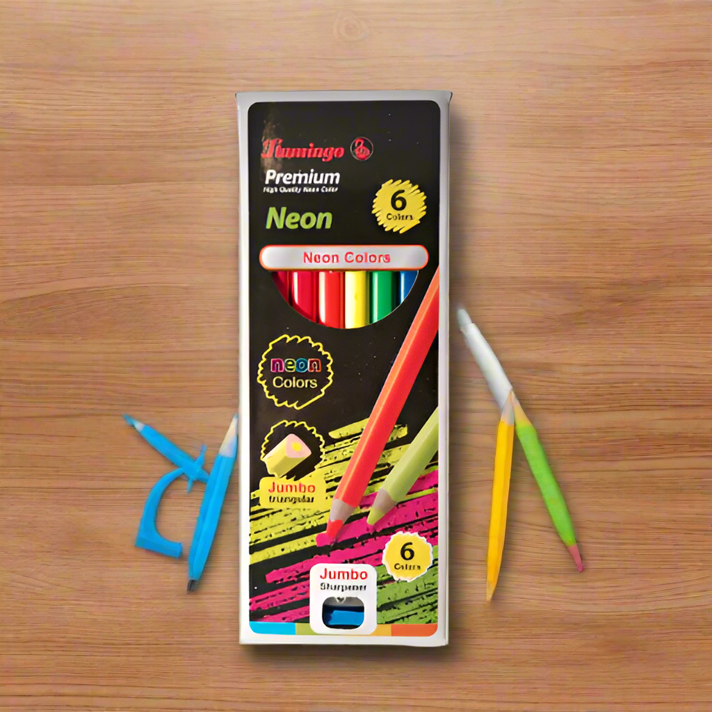 Flamingo Premium 6 Jumbo Neon Color Pencil