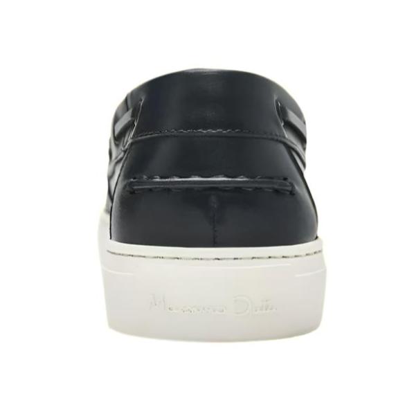 Massimo Dutti Men Loafers Leather Lace-Up Black