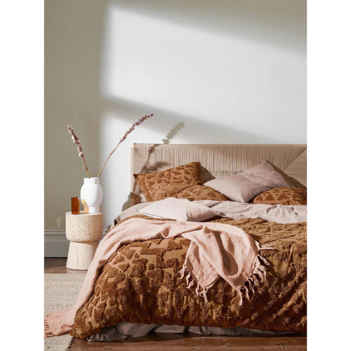 Aura Home Maya Queen Quilt Cover - Caramel