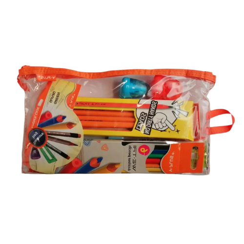 Y-PLUS Transparent Pencil Case With Coloring Set