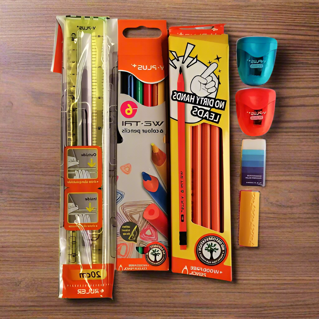 Y-PLUS Transparent Pencil Case With Coloring Set