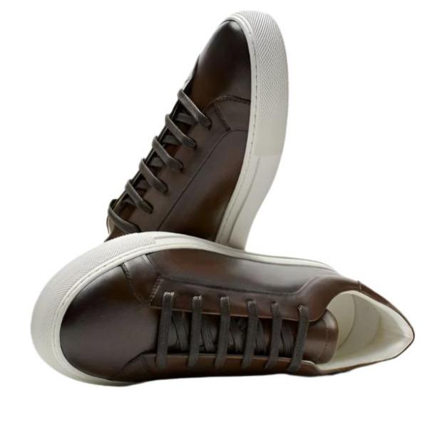 Massimo Dutti Tan Nappa Brushed Leather Sneakers