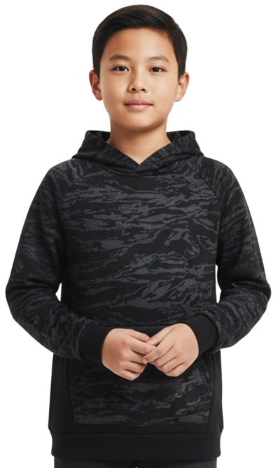 MTA Sports Kids Hoodie, 5-16Y, Black Camo Print