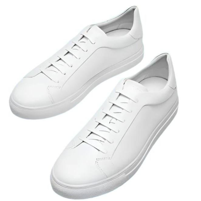 Massimo Dutti Men's White Leather Sneakers - 2326/751/001