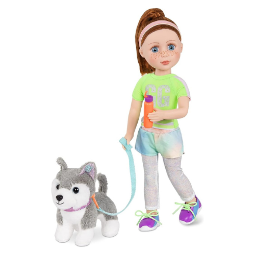 Glitter Girls GG50140Z 14" Doll Deluxe A Run w/Our Dog Outfit, Multi-Color