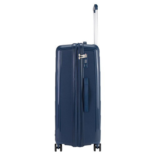 Pierre Cardin Unbreakable Luggage Set of 4, Expandable and Anti Theft Double Zipper Suitcase, 4 Double Smooth and Silent Wheels, TSA Approved Luggage for Travel (Navy)