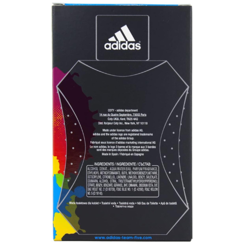 adidas Team Five Special Edition Eau De Toilette Spray for Men, 3.4 Fl Oz