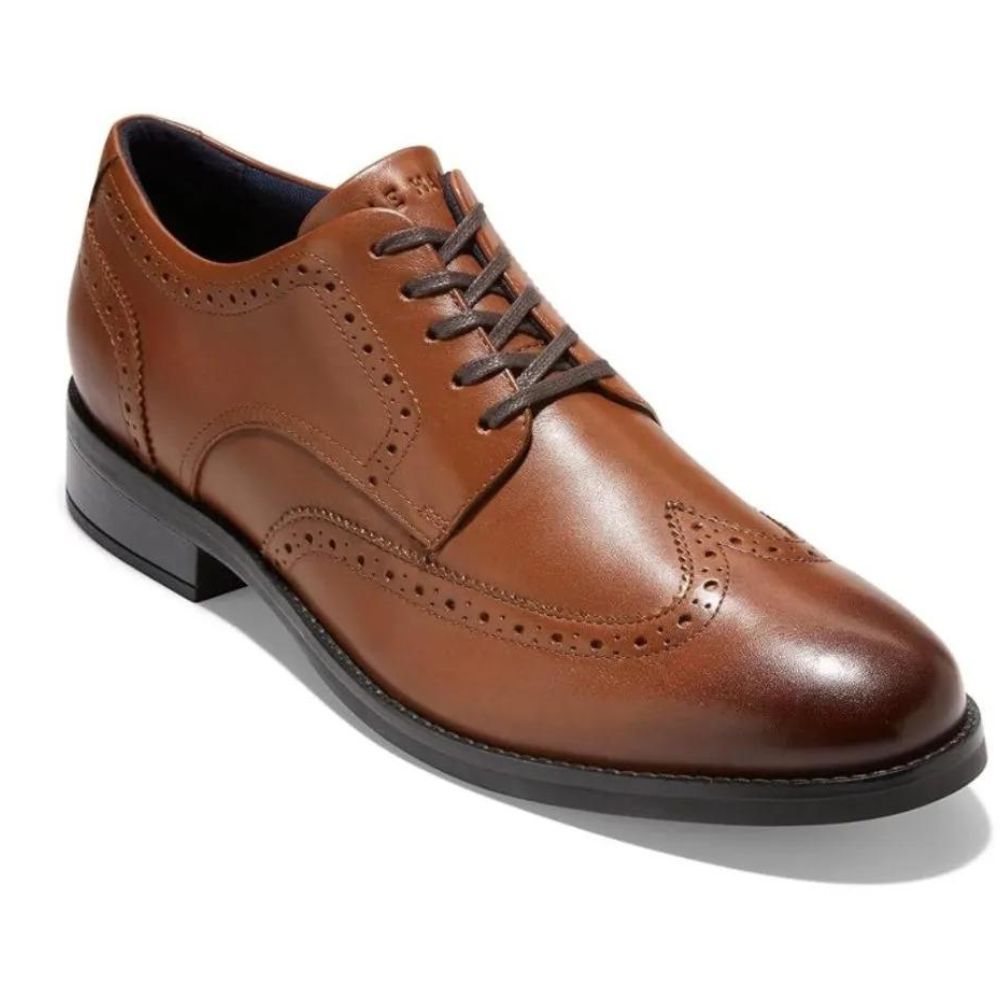 Cole Haan Men's Grand+ Wing Tips in British Tan