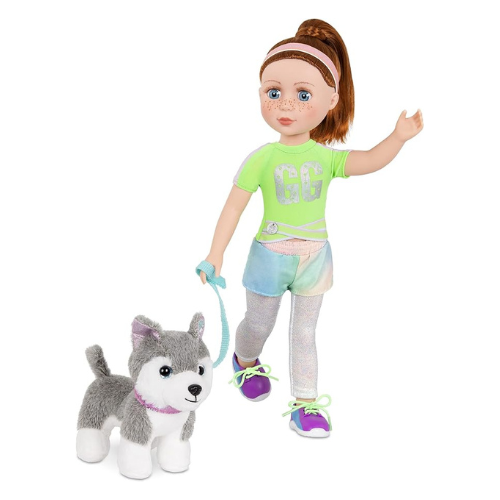 Glitter Girls GG50140Z 14" Doll Deluxe A Run w/Our Dog Outfit, Multi-Color