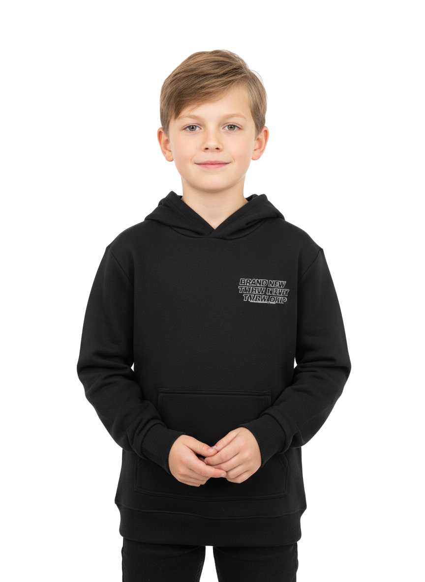 LC Waikiki Kids Hoodie, 8-16Y, Jet Black Minimal Text