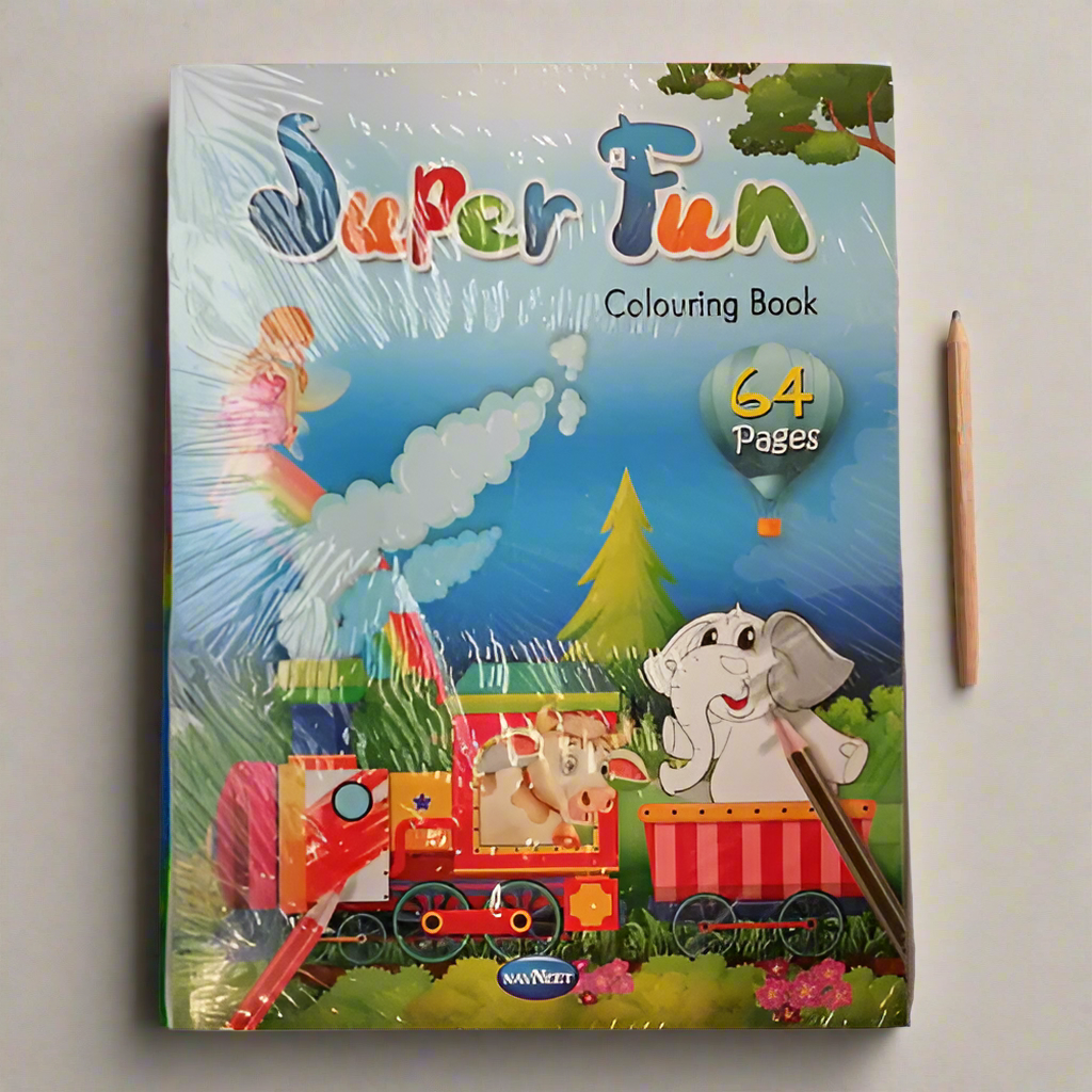 Super Fun Colouring Book 64 Pages With Color Pencils And Pen