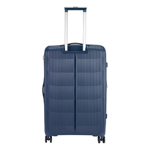 Pierre Cardin Unbreakable Luggage Set of 4, Expandable and Anti Theft Double Zipper Suitcase, 4 Double Smooth and Silent Wheels, TSA Approved Luggage for Travel (Navy)