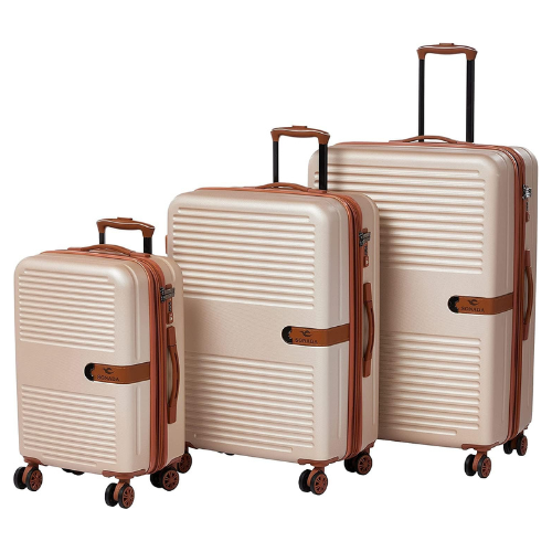 Sonada Luggage for travel, TSA Approved Suitcase Classic Design , 4 Double wheels ANTI Theft Double Zipper Luggage (Set of 3, Champagne)