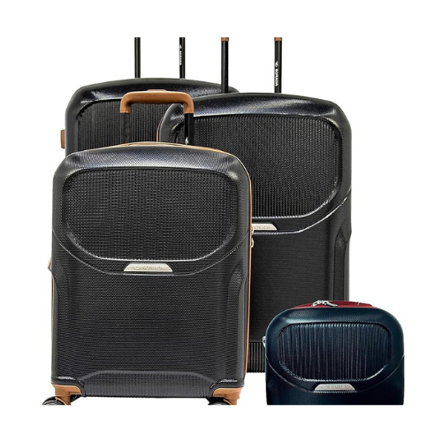 SONADA Luggage Set of 4 Expandable Impact Resistant Hardside Suitcase with 4 Double Spinner Wheels, LIGHT WEIGHT TSA Approved And Anti-Theft Zipper (Set of 4, Black)