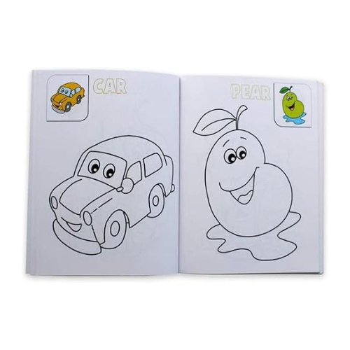 Flamingo Coloring Book: Fruits, Vegetables, and Vehicles (Includes Free Color Pencils)