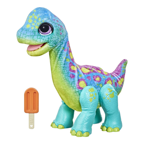 Furreal Snackin’ Sam The Bronto Interactive Animatronic PlUSh Toy, 40+ Sounds And Reactions, Ages 4 And Up