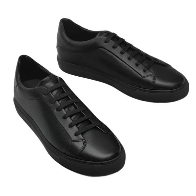 Massimo Dutti Men Sneakers Leather Black