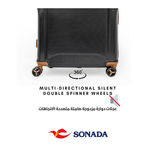 SONADA Luggage Set of 4 Expandable Impact Resistant Hardside Suitcase with 4 Double Spinner Wheels, LIGHT WEIGHT TSA Approved And Anti-Theft Zipper (Set of 4, Black)