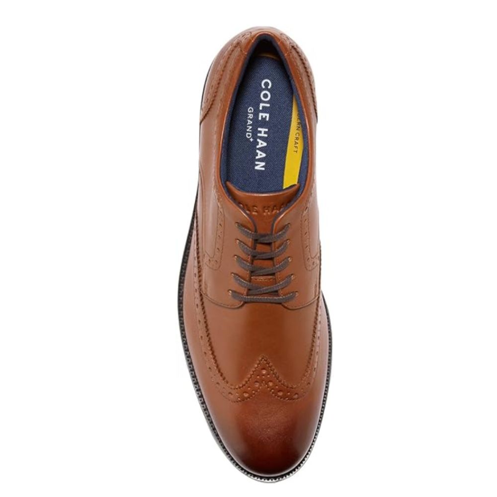 Cole Haan Men's Grand+ Wing Tips in British Tan