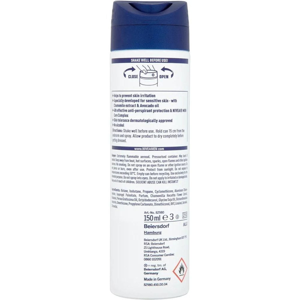 NIVEA MEN Anti-Perspirant Deodorant Spray Sensitive Protect (150ml)