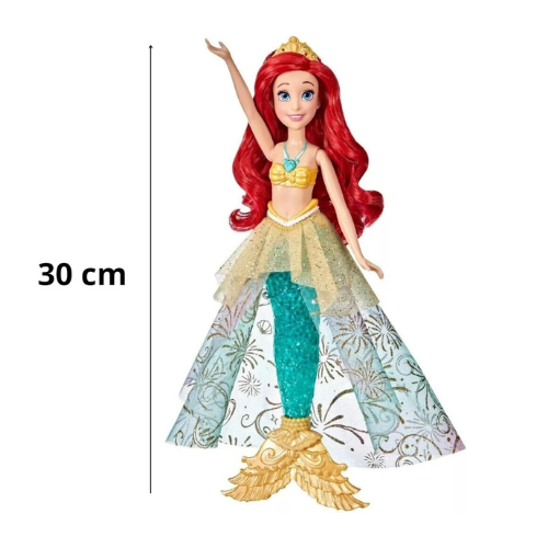 Disney Princess Girls Ariel Ocean Lights Mermaid Lights 30 cm - Dolls for Girls Princess Ariel Lighting Mermaid Tail Girls