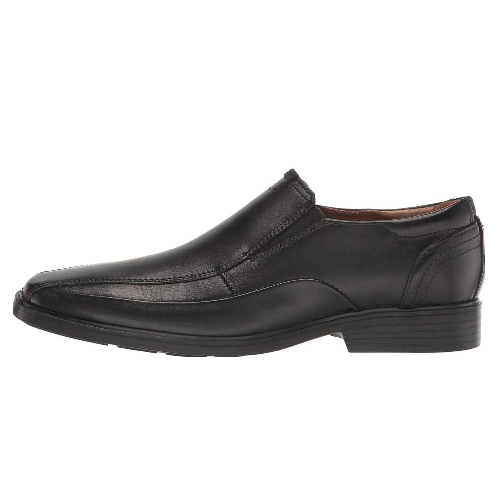 Clarks Men's Black Pure Leather Slip-On Shoes - Easy Wear Slip-Ons