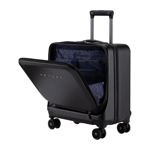 VERAGE laptop trolley bag Strong shell Front Pocket with Laptop Compartment & USB Port rolling laptop bag for business and office(48x42x25cms), Black