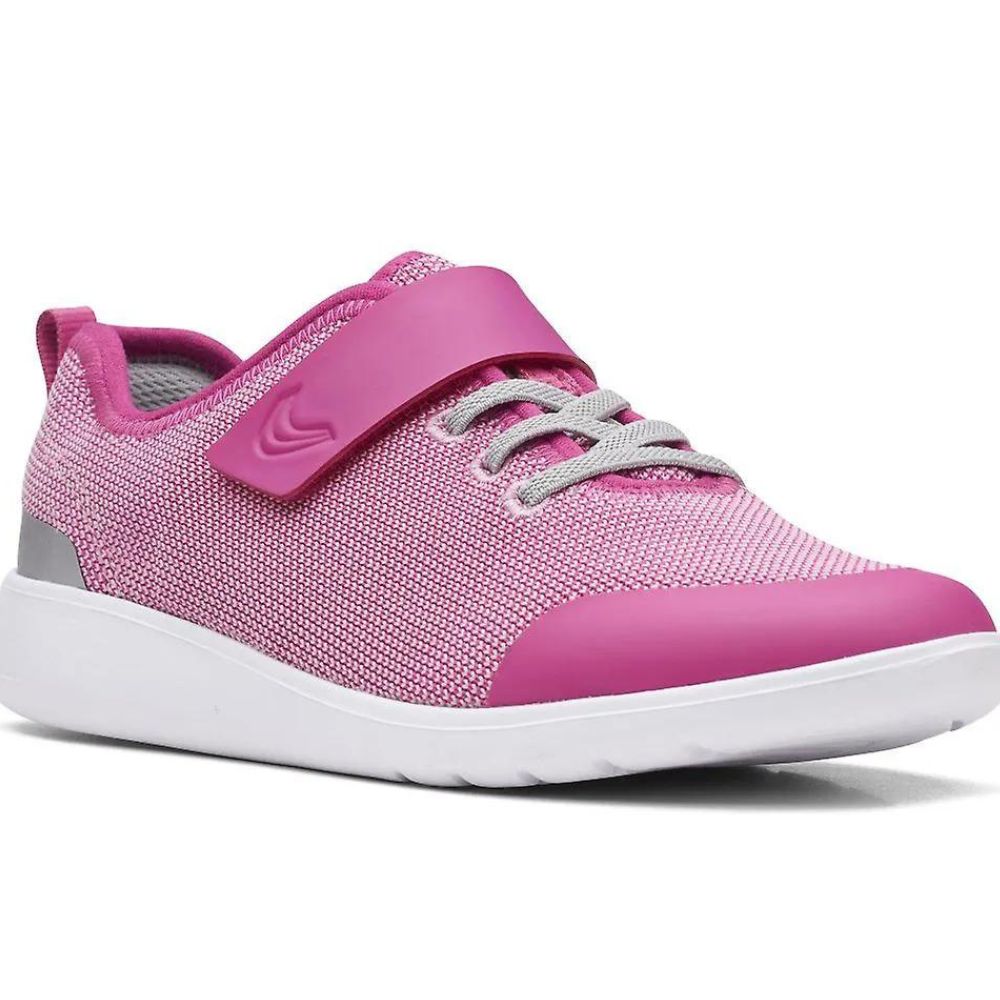 Clarks Hoop Run Girl's Sneakers in Pink - Fun and Fashionable