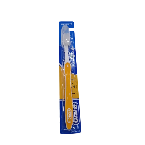 Oral B Toothbrush - 40 Medium 1 . 2 . 3 - Orange And White