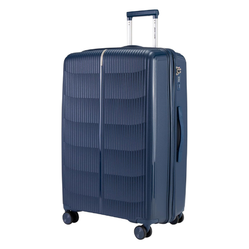 Pierre Cardin Unbreakable Luggage Set of 4, Expandable and Anti Theft Double Zipper Suitcase, 4 Double Smooth and Silent Wheels, TSA Approved Luggage for Travel (Navy)