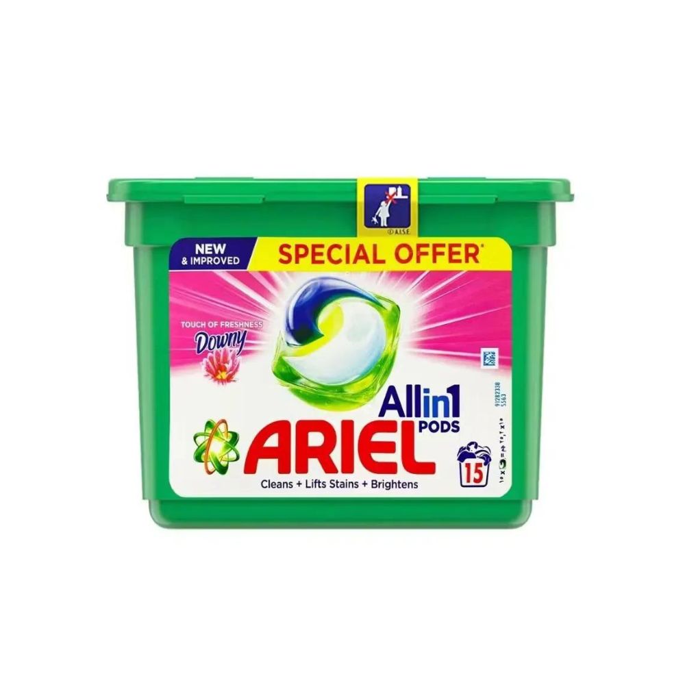 Ariel Allin1 With Touch Of Downy Washing Pods, 15 Count