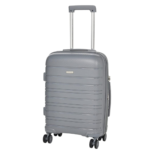 Pierre Cardin UNBREAKABLE Luggage for travel, ANTI Theft Double Zipper Suitcase, 4 Double Wheels (Set of 4, Grey)